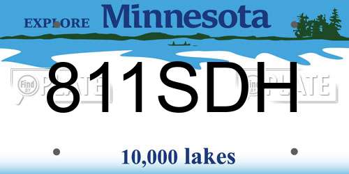 811SDH Minnesota License Plate