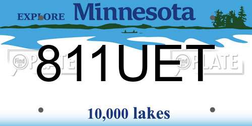 811UET Minnesota License Plate