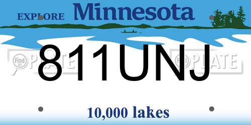 811UNJ Minnesota License Plate