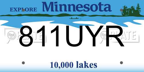 811UYR Minnesota License Plate
