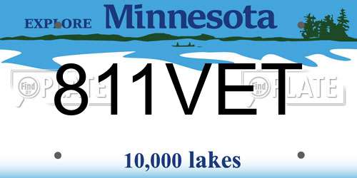 811VET Minnesota License Plate