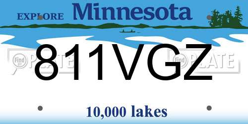 811VGZ Minnesota License Plate
