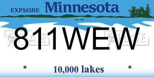 811WEW Minnesota License Plate