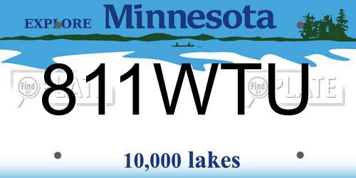 811WTU Minnesota License Plate