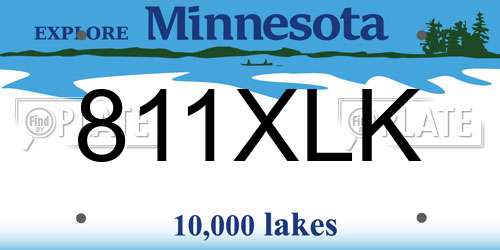 811XLK Minnesota License Plate