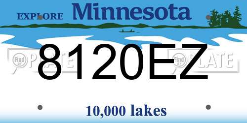 8120EZ Minnesota License Plate