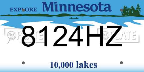 8124HZ Minnesota License Plate