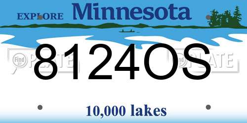 8124OS Minnesota License Plate