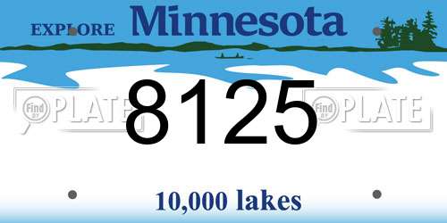 8125 Minnesota License Plate