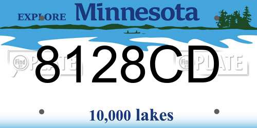 8128CD Minnesota License Plate