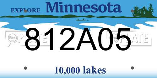 812A05 Minnesota License Plate