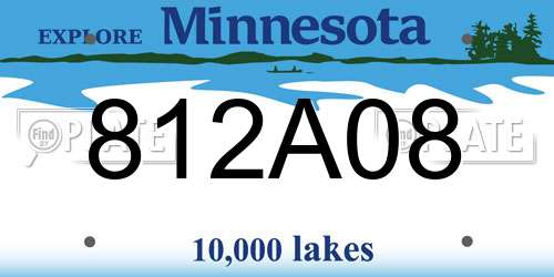 812A08 Minnesota License Plate