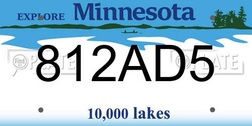 812AD5 Minnesota License Plate