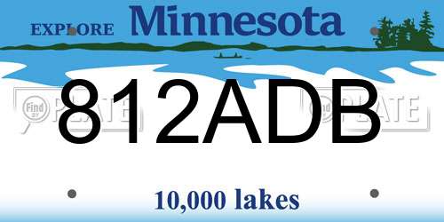 812ADB Minnesota License Plate