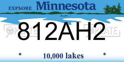 812AH2 Minnesota License Plate