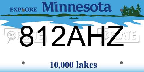812AHZ Minnesota License Plate