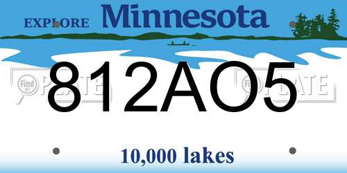812AO5 Minnesota License Plate