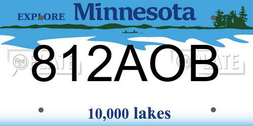 812AOB Minnesota License Plate