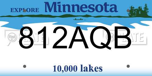 812AQB Minnesota License Plate