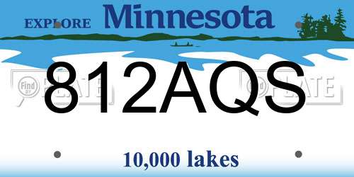 812AQS Minnesota License Plate