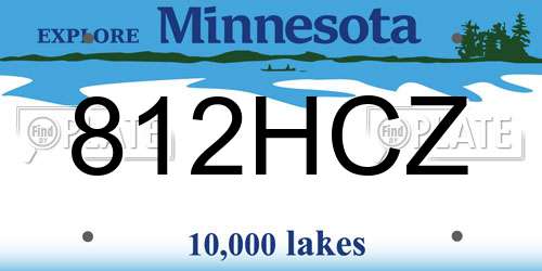 812HCZ Minnesota License Plate