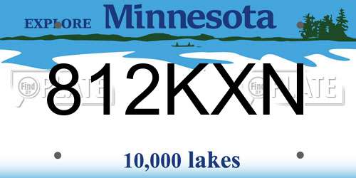 812KXN Minnesota License Plate