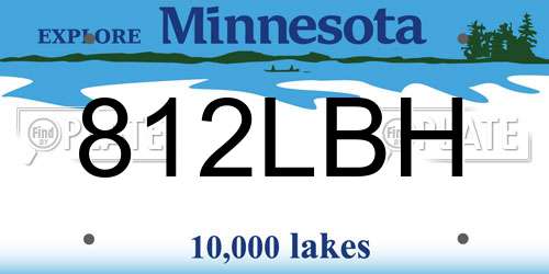 812LBH Minnesota License Plate