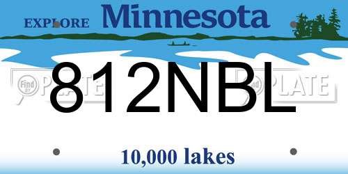 812NBL Minnesota License Plate
