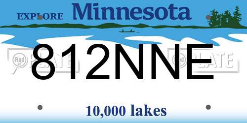 812NNE Minnesota License Plate