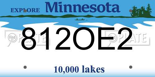 812OE2 Minnesota License Plate