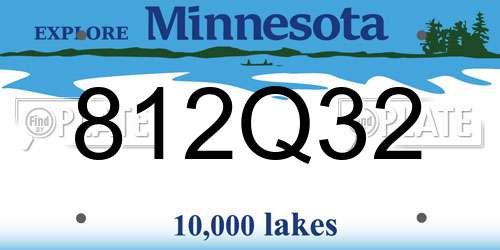 812Q32 Minnesota License Plate