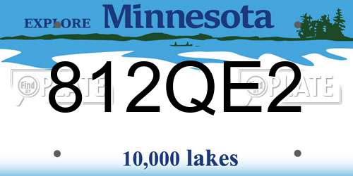 812QE2 Minnesota License Plate