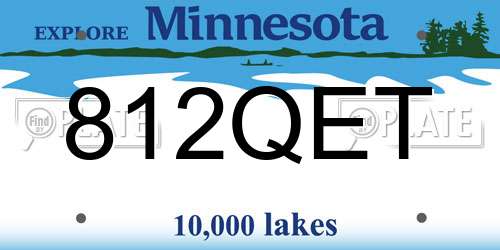 812QET Minnesota License Plate