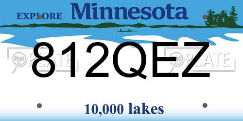 812QEZ Minnesota License Plate