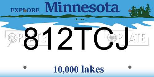 812TCJ Minnesota License Plate