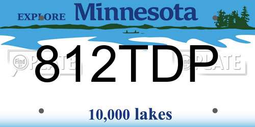 812TDP Minnesota License Plate