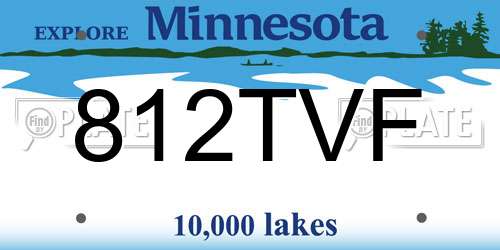812TVF Minnesota License Plate