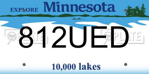 812UED Minnesota License Plate