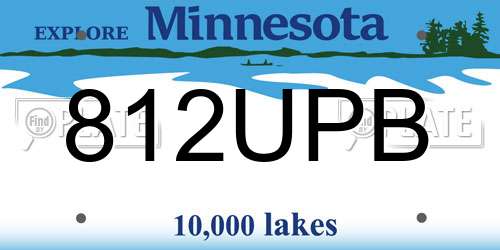 812UPB Minnesota License Plate