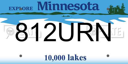 812URN Minnesota License Plate