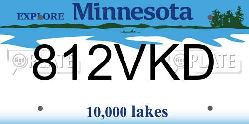 812VKD Minnesota License Plate