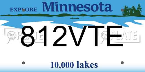 812VTE Minnesota License Plate