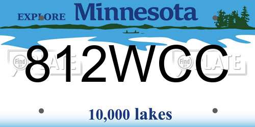 812WCC Minnesota License Plate