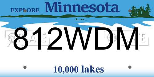 812WDM Minnesota License Plate