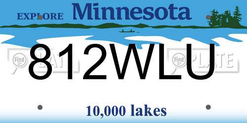 812WLU Minnesota License Plate