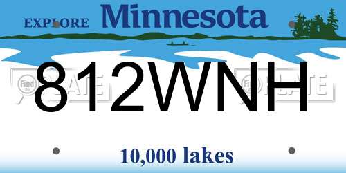 812WNH Minnesota License Plate