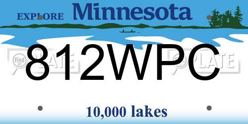 812WPC Minnesota License Plate