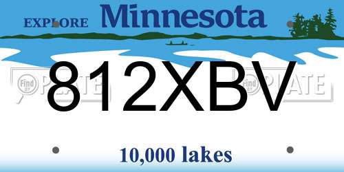 812XBV Minnesota License Plate