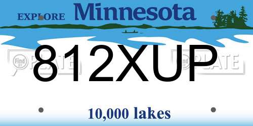 812XUP Minnesota License Plate