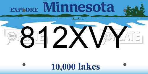812XVY Minnesota License Plate